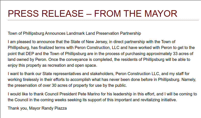 10 24 2025 PressReleaseFromTheMayorOfPhillipsburg